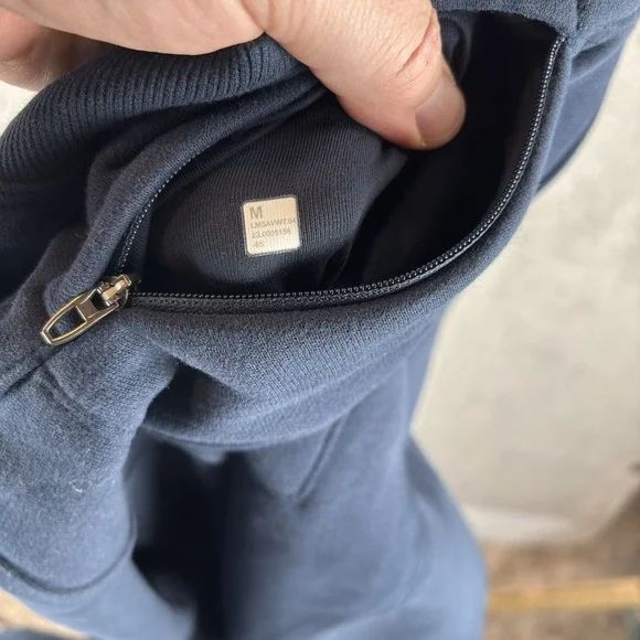 Lululemon Steady State Jogger Pants Men's M Navy Blue Relaxed Fleece Sweatpants - Picture 6 of 7